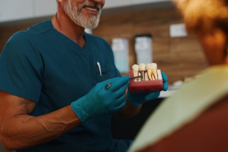dentist and dental props posting for a dental photo, dental props in a dental office